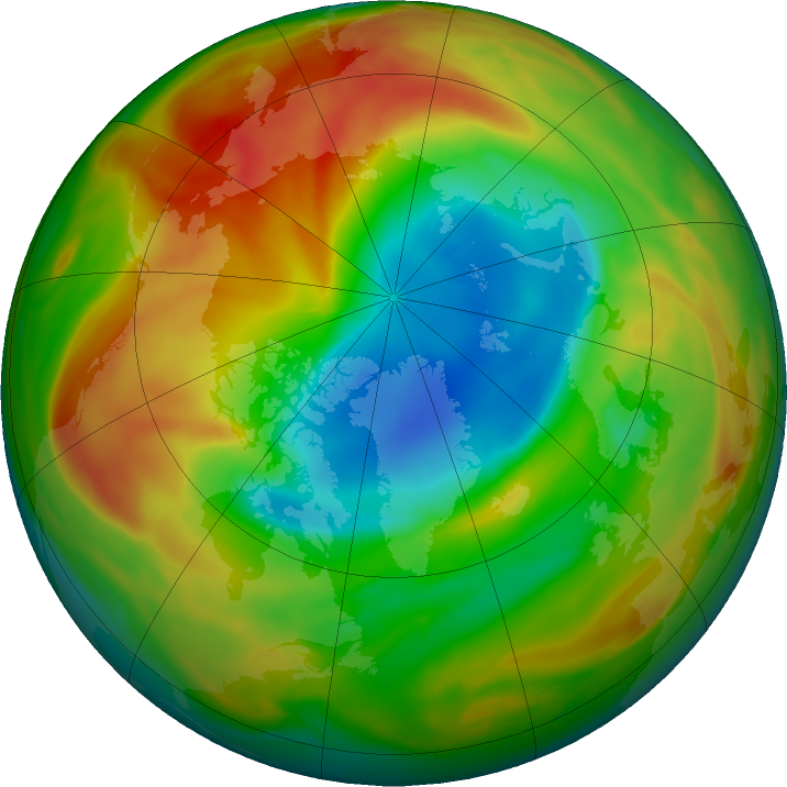 Arctic ozone map for 01 April 2020